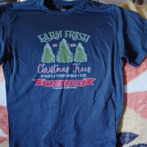 Blue Christmas Trees Graphic T-Shirt